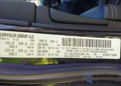 2014 Jeep Grand Cherokee Overland from USA, damaged, VIN 1C4RJFCG2EC219404